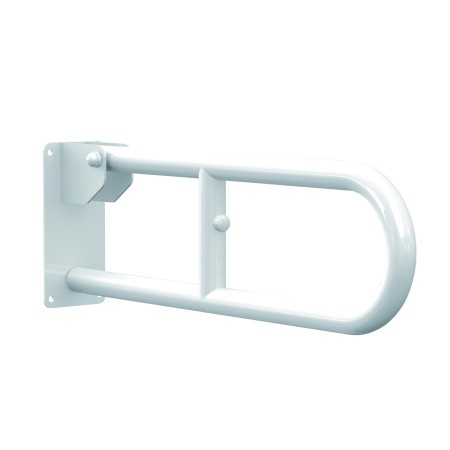 1 - BARRA RIBALTABILE 80 CM ACCIAIO LACCATO BIANCO