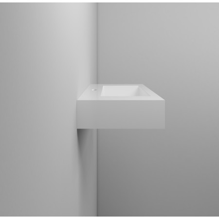 3 - Lavabo sospeso in resina L90cm bianco lucido