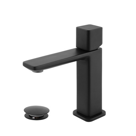 1 - Miscelatore lavabo serie Lotus nero opaco