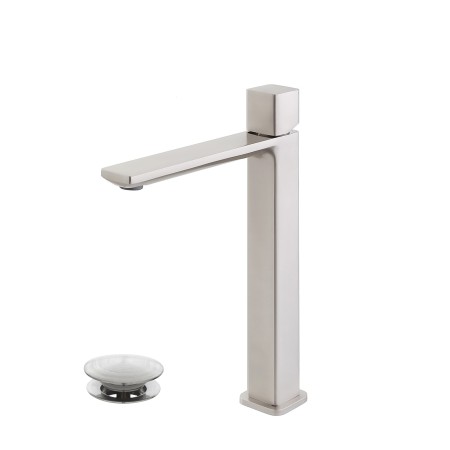1 - Miscelatore lavabo alto serie Lotus spazzolato