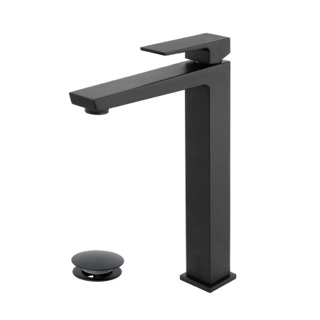 1 - Miscelatore lavabo alto nero opaco serie Quatra