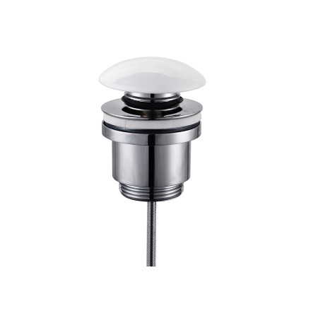 1 - PILETTA UNIVERSALE CLIC/CLAC CON VITE IN CERAMICA BIANCO LUCIDO