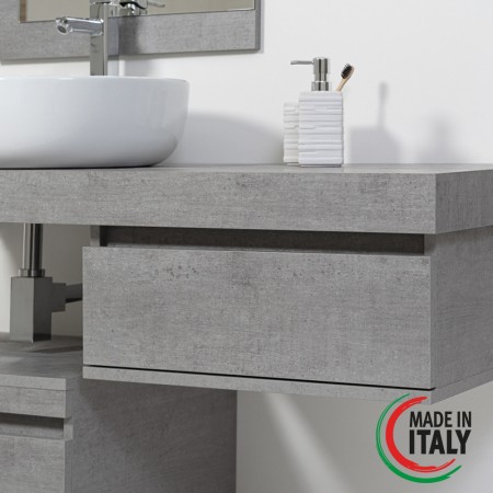 5 - Cassettiera Shelf 58cm in nobilitato melaminico cemento