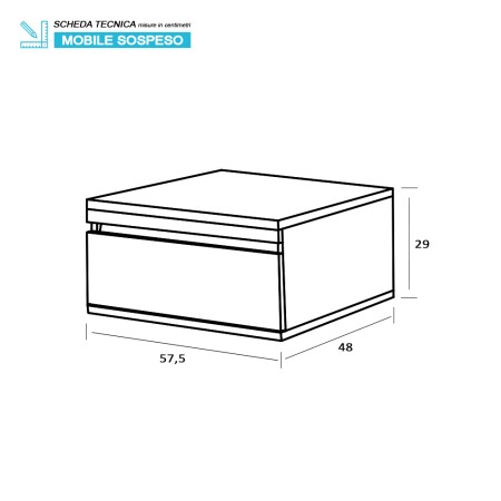 7 - Cassettiera Shelf 58cm in nobilitato melaminico cemento