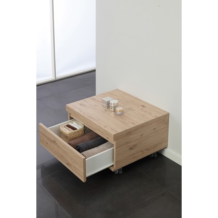 4 - Cassettiera Shelf 58cm in nobilitato melaminico rovere di bordeaux