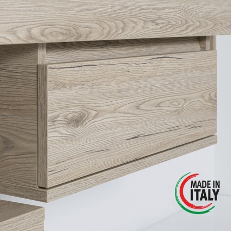 5 - Cassettiera Shelf 58cm in nobilitato melaminico rovere di bordeaux
