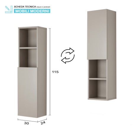 5 - Pensile Pastello L30xH115 in nobilitato melaminico tortora