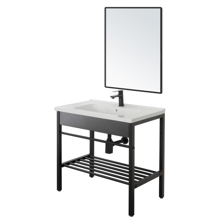 5 - Composizione bagno Borg da 60cm in metallo nero
