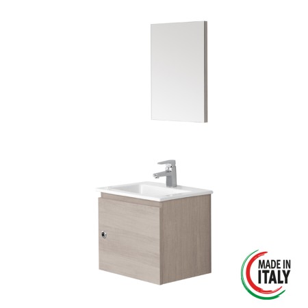 3 - Composizione bagno sospesa Si50 rovere chiaro