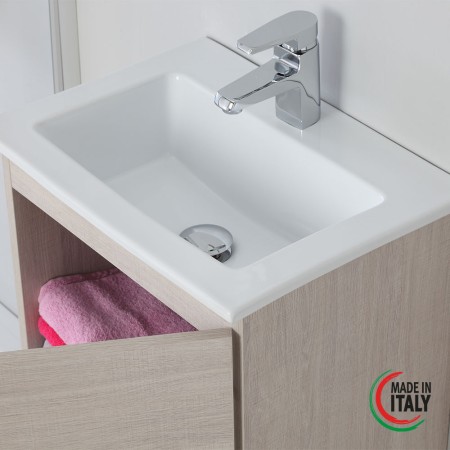 4 - Composizione bagno sospesa Si50 rovere chiaro