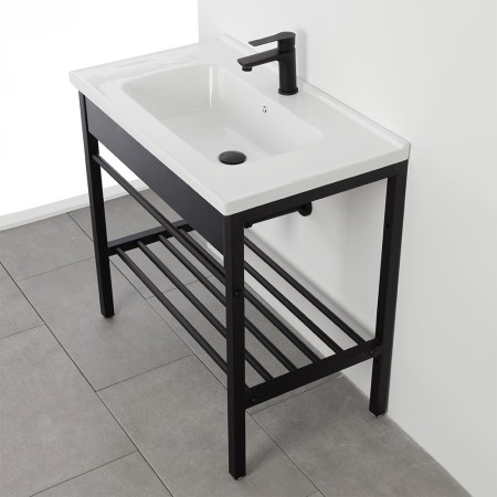 4 - Composizione bagno Borg 80cm in metallo nero