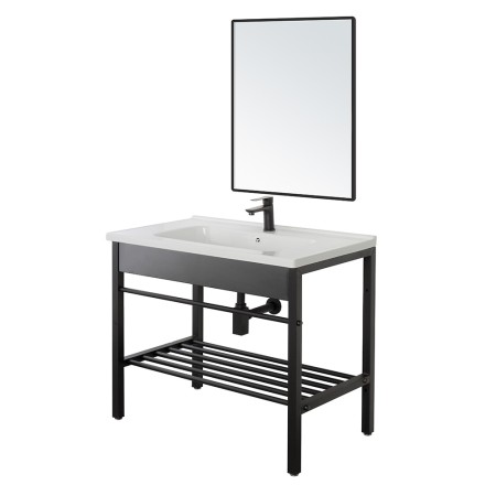 5 - Composizione bagno Borg 80cm in metallo nero