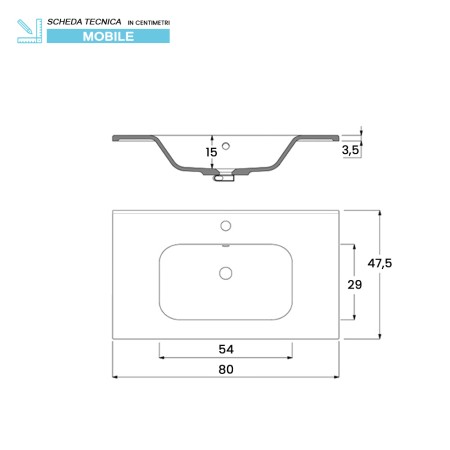 7 - Composizione bagno Borg 80cm in metallo nero