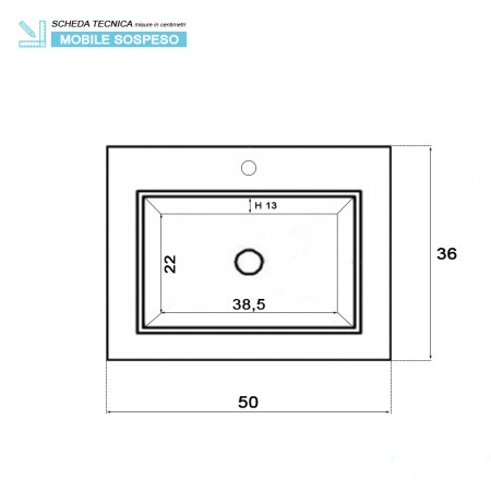 6 - Composizione bagno sospesa Si50 rovere scuro