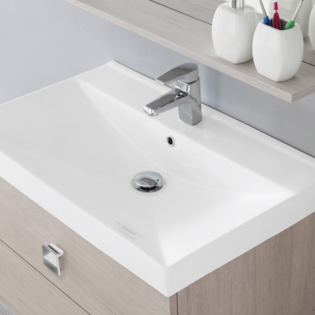 4 - Composizione bagno sospesa Bravo75 rovere chiaro
