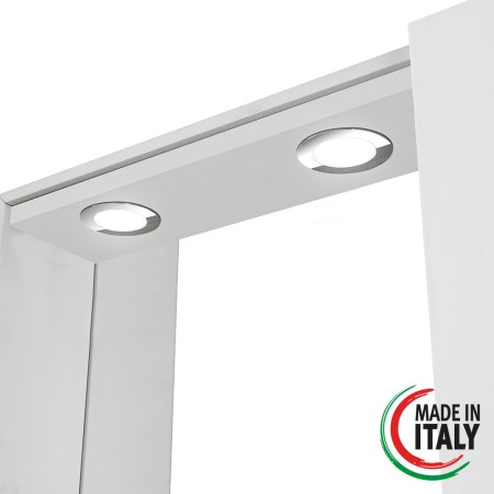 4 - Specchiera unanta Mondo 2.0 L68xH61cm in nobilitato e pvc bianco laccato