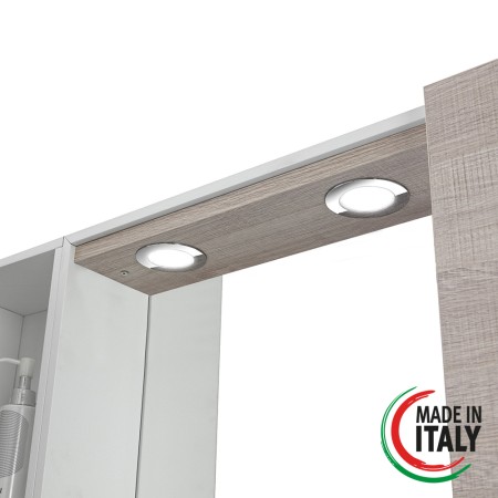 4 - Specchiera unanta Mondo 2.0 L68xH61cm in nobilitato e pvc rovere chiaro