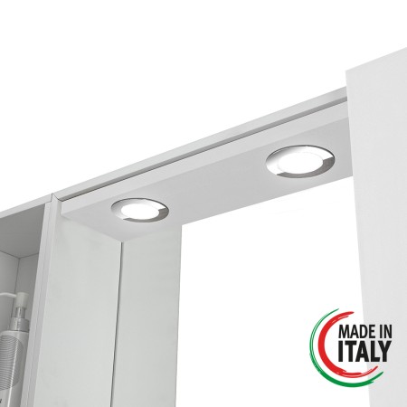 4 - Specchiera due ante Mondo 2.0 L91xH61cm in nobilitato e pvc bianco laccato