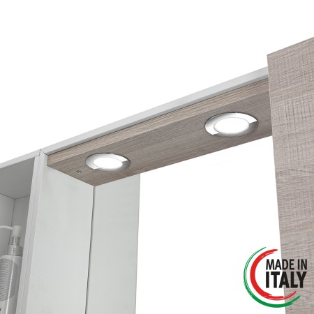 4 - Specchiera due ante Mondo 2.0 L91xH61cm in nobilitato e pvc rovere chiaro