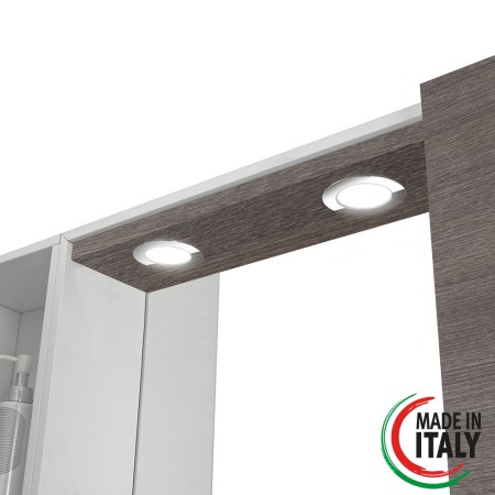 4 - Specchiera due ante Mondo 2.0 L91xH61cm in nobilitato e pvc rovere scuro