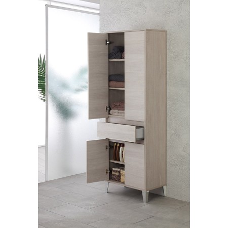 4 - Colonna bagno Mondo 2.0 L60xH183 in nobilitato melaminico rovere chiaro