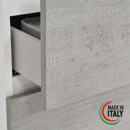 4 - Composizione bagno Fabula 60cm Sospesa in nobilitato melaminico cemento