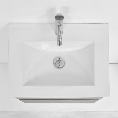 7 - Composizione bagno Fabula 60cm Sospesa in nobilitato melaminico cemento