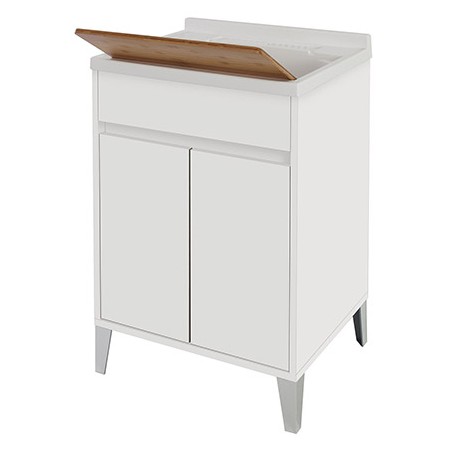 2 - Mobile lavatoio Mondo 2.0 L60xH84 in nobilitato melaminico bianco laccato