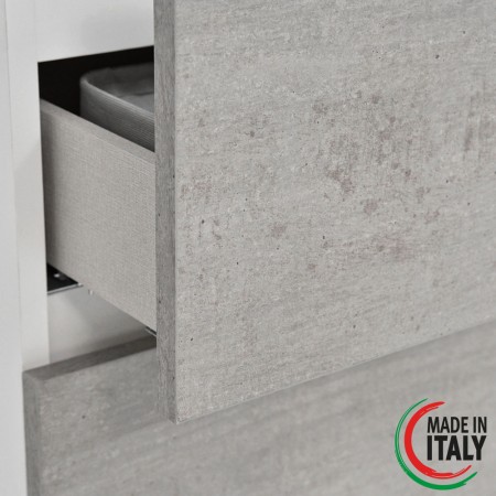 5 - Composizione bagno Fabula 90cm in nobilitato melaminico cemento