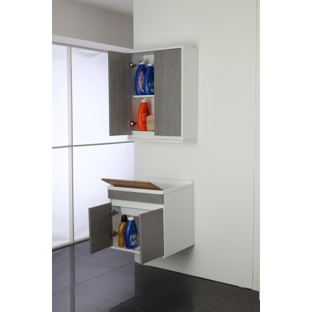 4 - Mobile lavatoio sospeso Fabula 60cm in nobilitato melaminico cemento