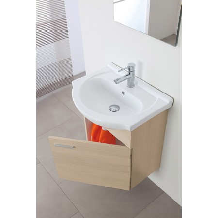 4 - Composizione bagno Stella 55cm in nobilitato melaminico larice