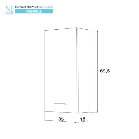 4 - Pensile Stella L35xH70 in nobilitato melaminico larice