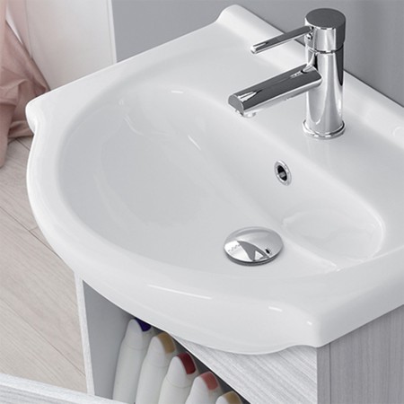 4 - Composizione bagno Stella 55cm in nobilitato melaminico grigio