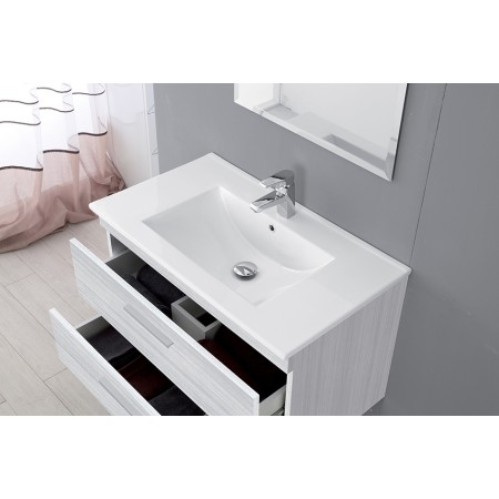 3 - Composizione bagno Stella 80cm in nobilitato melaminico grigio