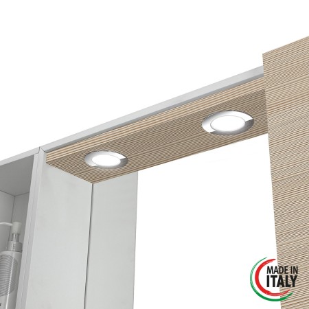 4 - Specchiera bagno due ante Stella L91xH61cm in nobilitato e pvc larice