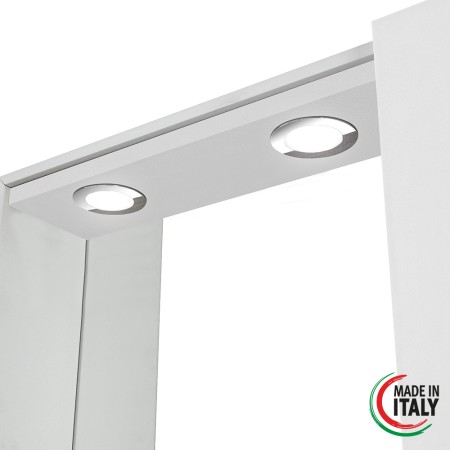 4 - Specchiera bagno unanta Stella L68xH61cm in nobilitato e pvc bianco lucido