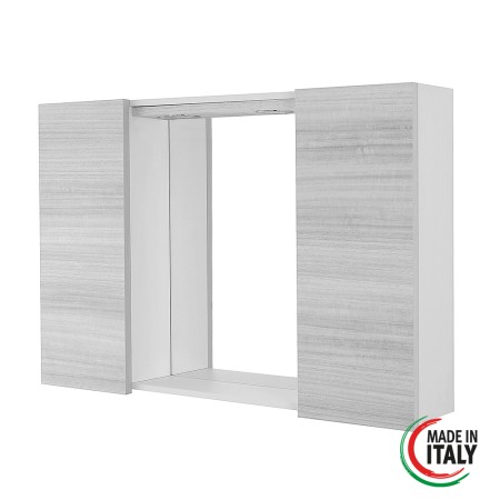 2 - Specchiera bagno due ante Stella L91xH61cm in nobilitato e pvc grigio