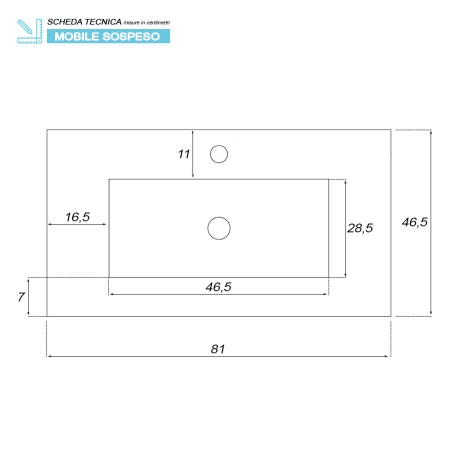 6 - Composizione bagno Stella 80cm in nobilitato melaminico bianco lucido