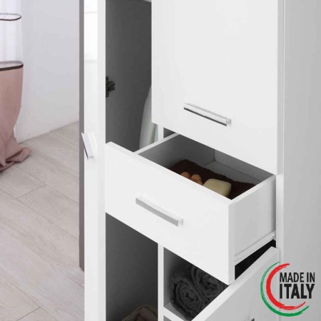 4 - Colonna bagno Stella L60xH155 in nobilitato melaminico bianco lucido