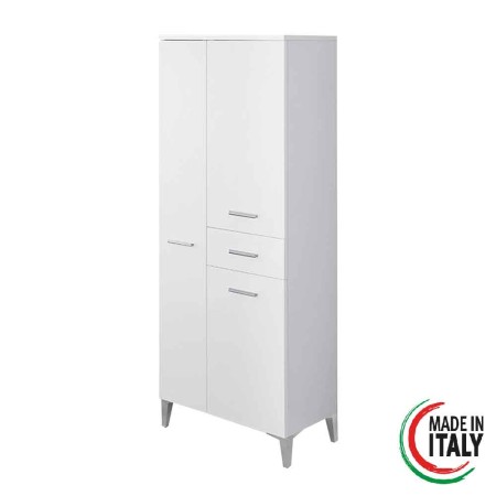 5 - Colonna bagno Stella L60xH155 in nobilitato melaminico bianco lucido