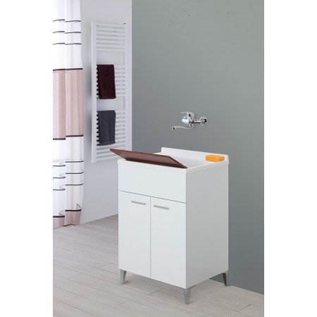 2 - Mobile lavatoio Stella 60cm in nobilitato melaminico bianco lucido