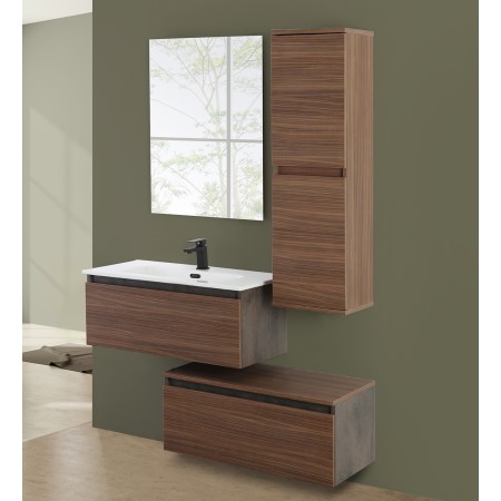 2 - Composizione bagno Revital in nobilitato melaminico noce canaletto