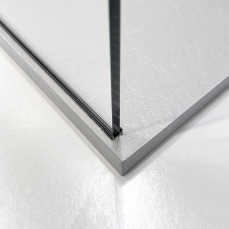 5 - Parete doccia WALK IN da 100cm vetro trasparente profilo nero