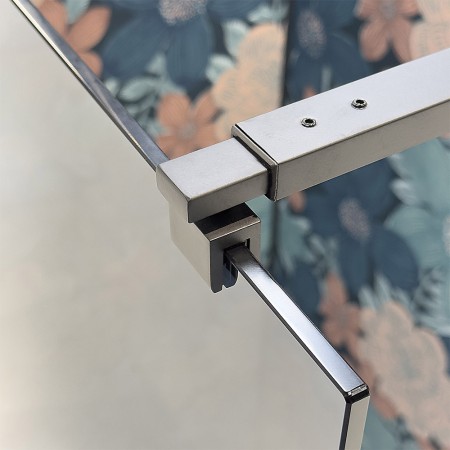 6 - Parete doccia WALK IN da 100cm vetro trasparente profilo nero