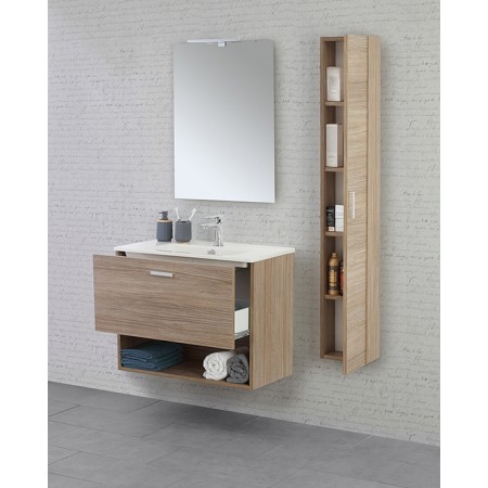 4 - Composizione bagno Greta 80cm in nobilitato melaminico rovere di tropea