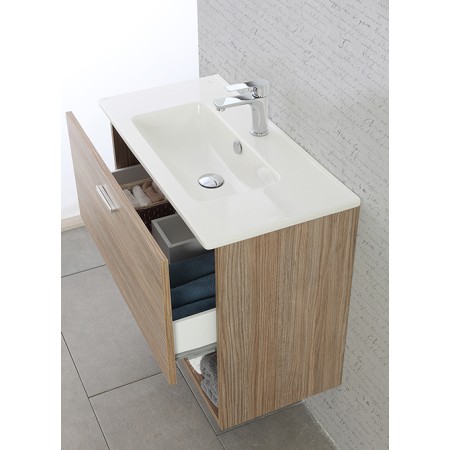 5 - Composizione bagno Greta 80cm in nobilitato melaminico rovere di tropea