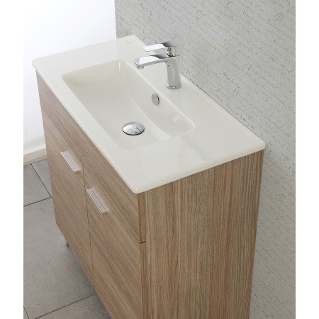 5 - Composizione bagno da terra Greta 80cm in nobilitato melaminico rovere di tropea