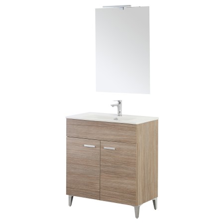 6 - Composizione bagno da terra Greta 80cm in nobilitato melaminico rovere di tropea