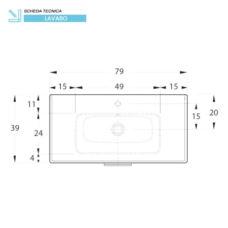 4 - Composizione bagno Greta 80cm in nobilitato melaminico bianco lucido
