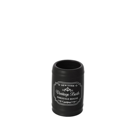 2 - Portaspazzolino in ceramica nero linea New york